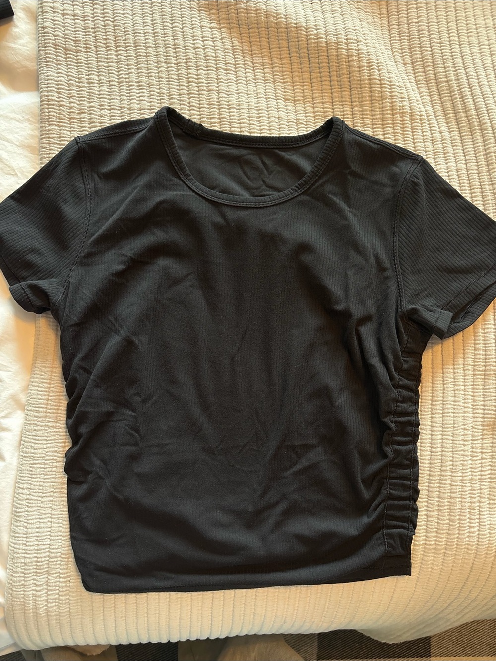 lululemon All It Takes Gathered Scoopneck T-Shirt Black Size 4
